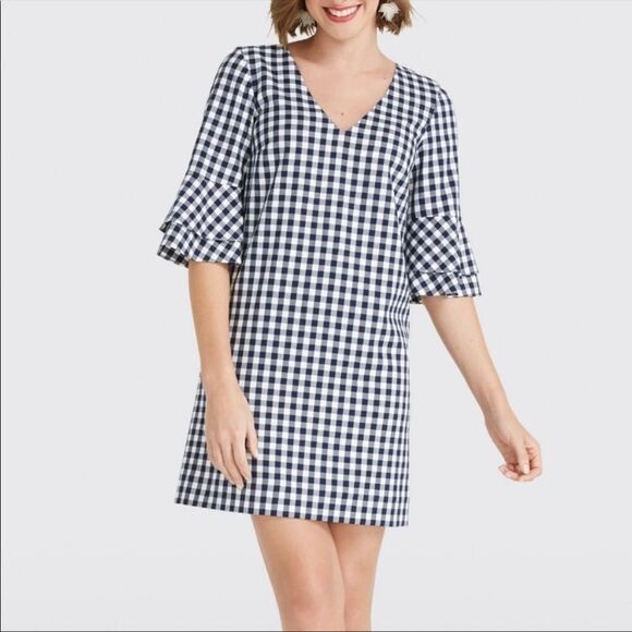 Draper James Gingham Bell Sleeve Dress - Picture 2 of 12